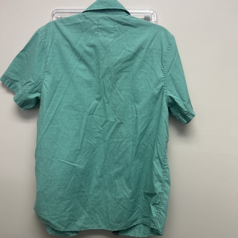 Modern Culture Shirt Mens M EUC Button Up Short Sleeve Aqua - Picture 3 of 3